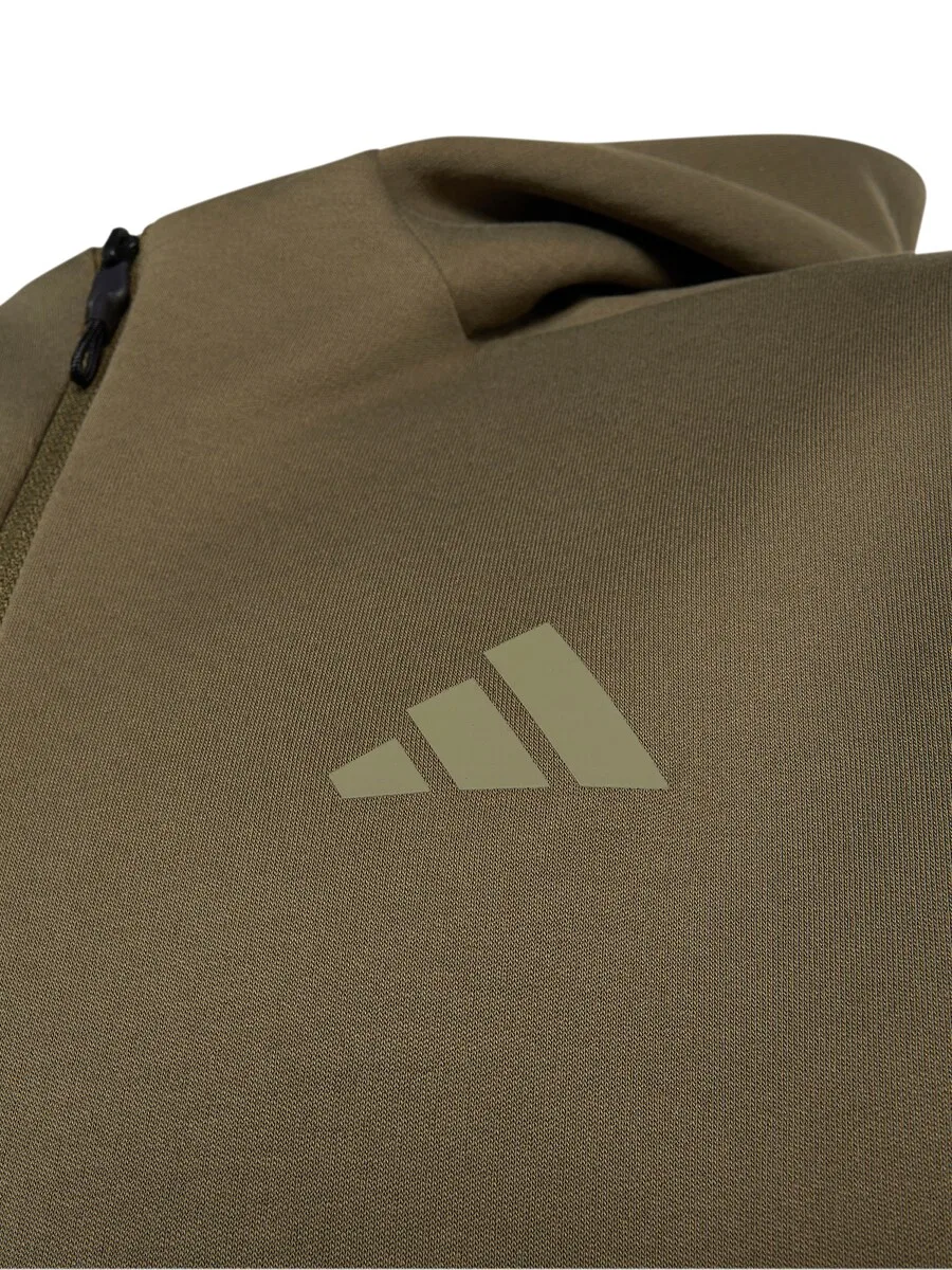 Спортивная толстовка на молнии 'ZNE' оливкового цвета Adidas Sportswear — фото 3