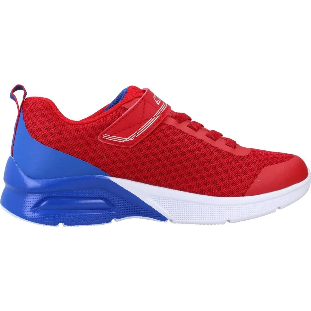 Детские кроссовки для мальчиков легкие Microspec Max Gorvix Skechers, Fabric Red Blue Silver Trim — фото 4