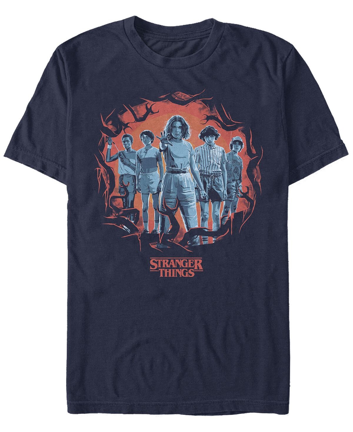 

Мужская футболка с коротким рукавом stranger things group pose Fifth Sun, синий