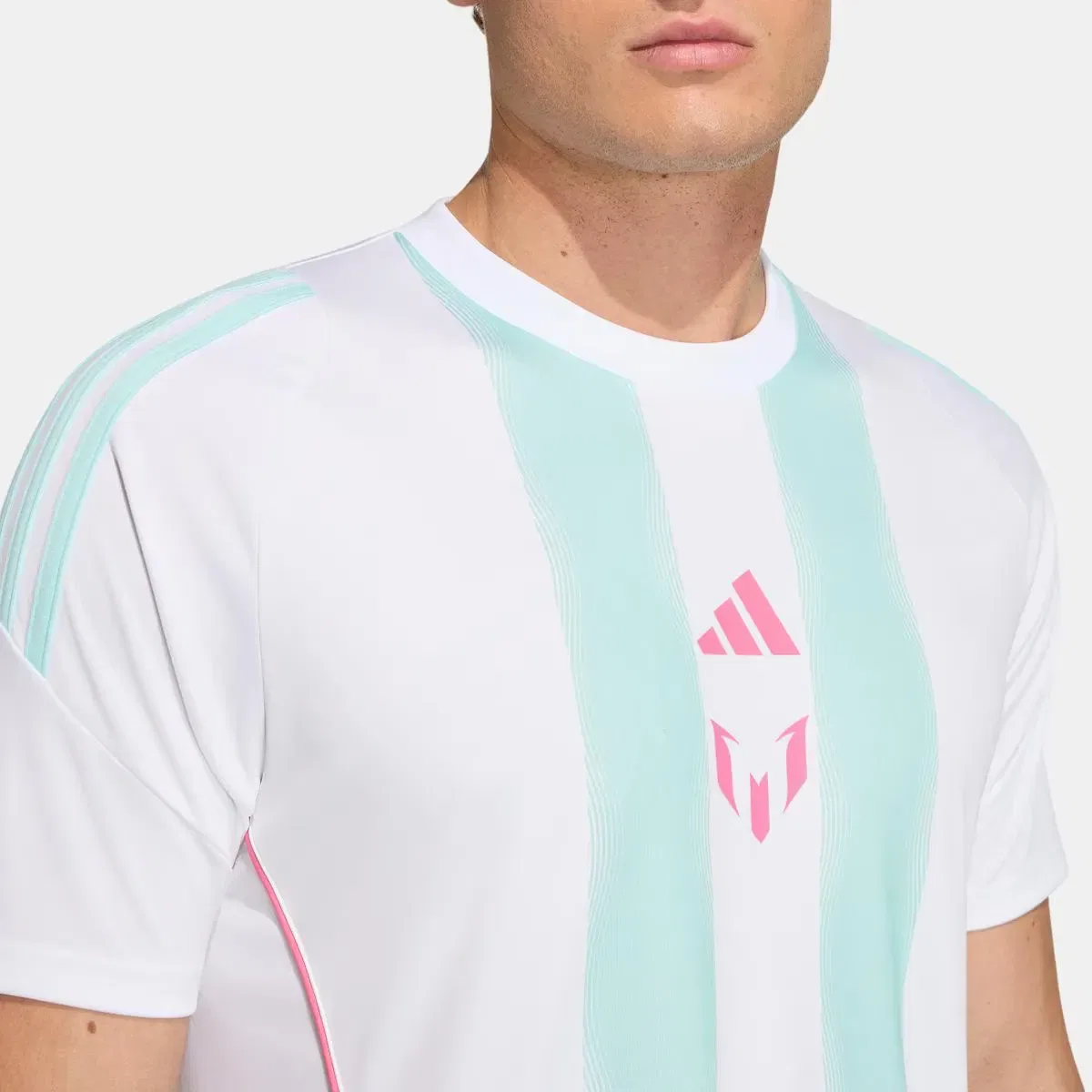 Мужская футболка с принтом Messi adidas, Blanco / Azul — фото 3