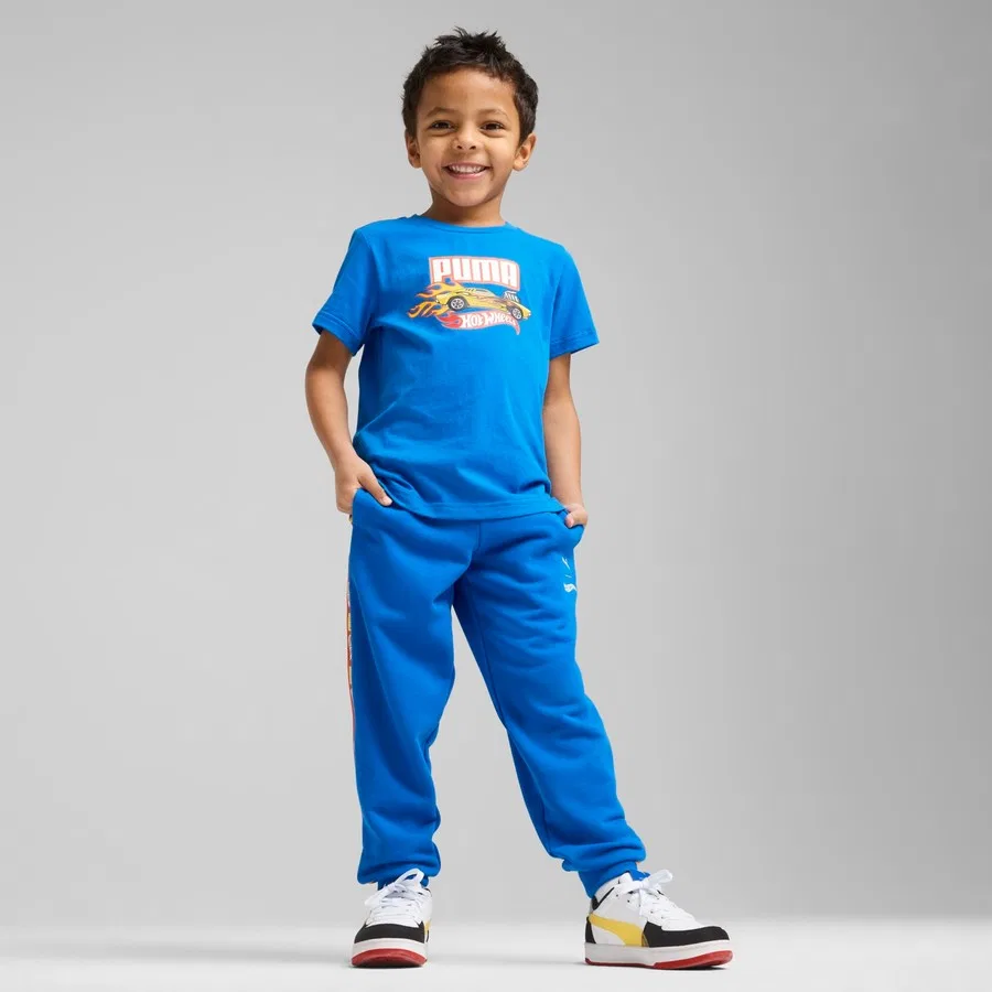 Детская футболка с графическим принтом Puma X Hot Wheels, Puma, Синий — фото 2