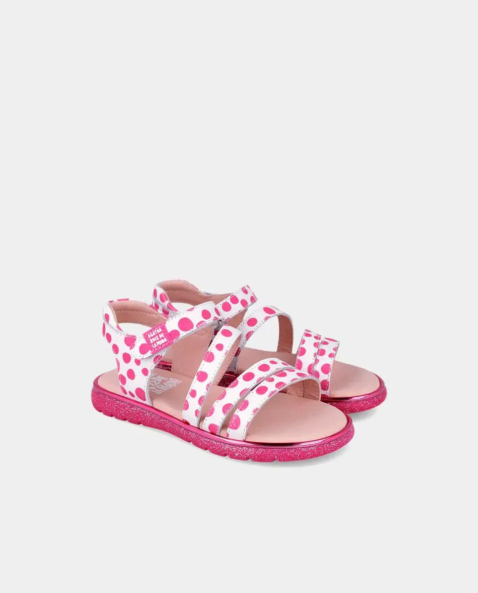 Детские сандалии для девочек с принтом Agatha Ruiz de la Prada, Blanco — фото 3