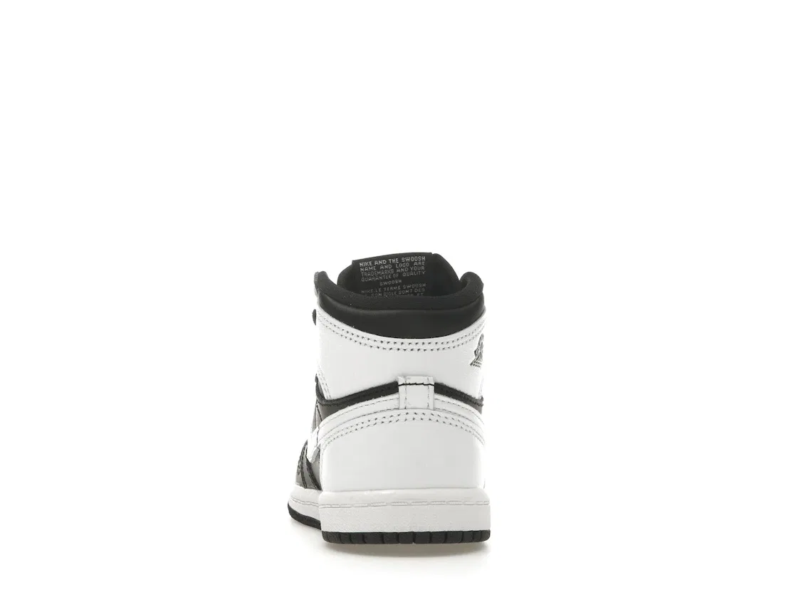 Детские кроссовки высокие с принтом Jordan 1 Retro High OG Jordan, Black White White — фото 4