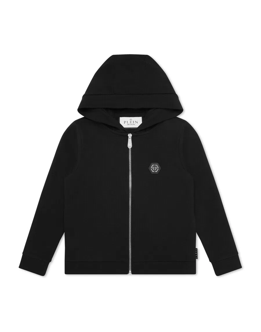 Худи на молнии Philipp Plein 'Hexagon' черного цвета