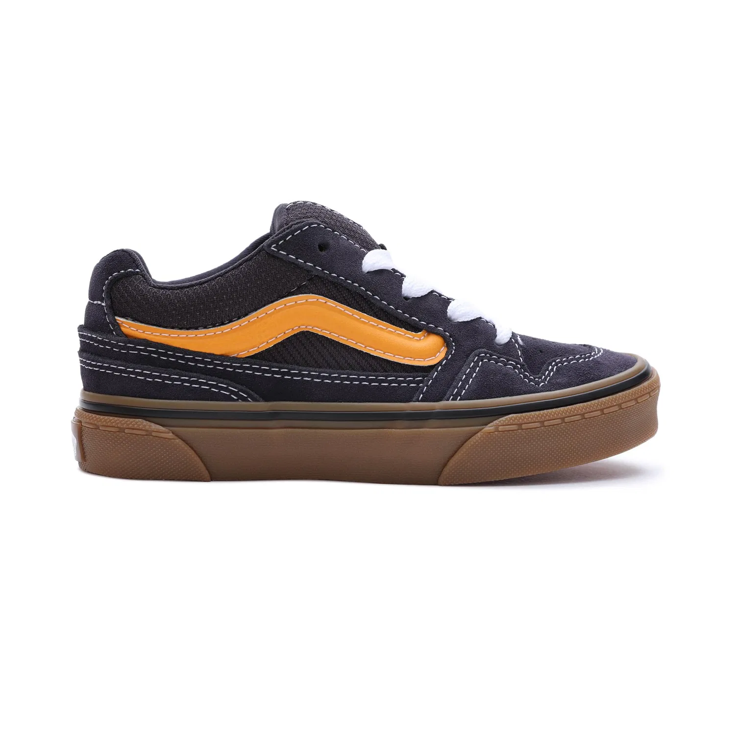Детские кроссовки для мальчиков с замшевым верхом Caldrone Vans, Suede Gum Charcoal Yellow — фото 2