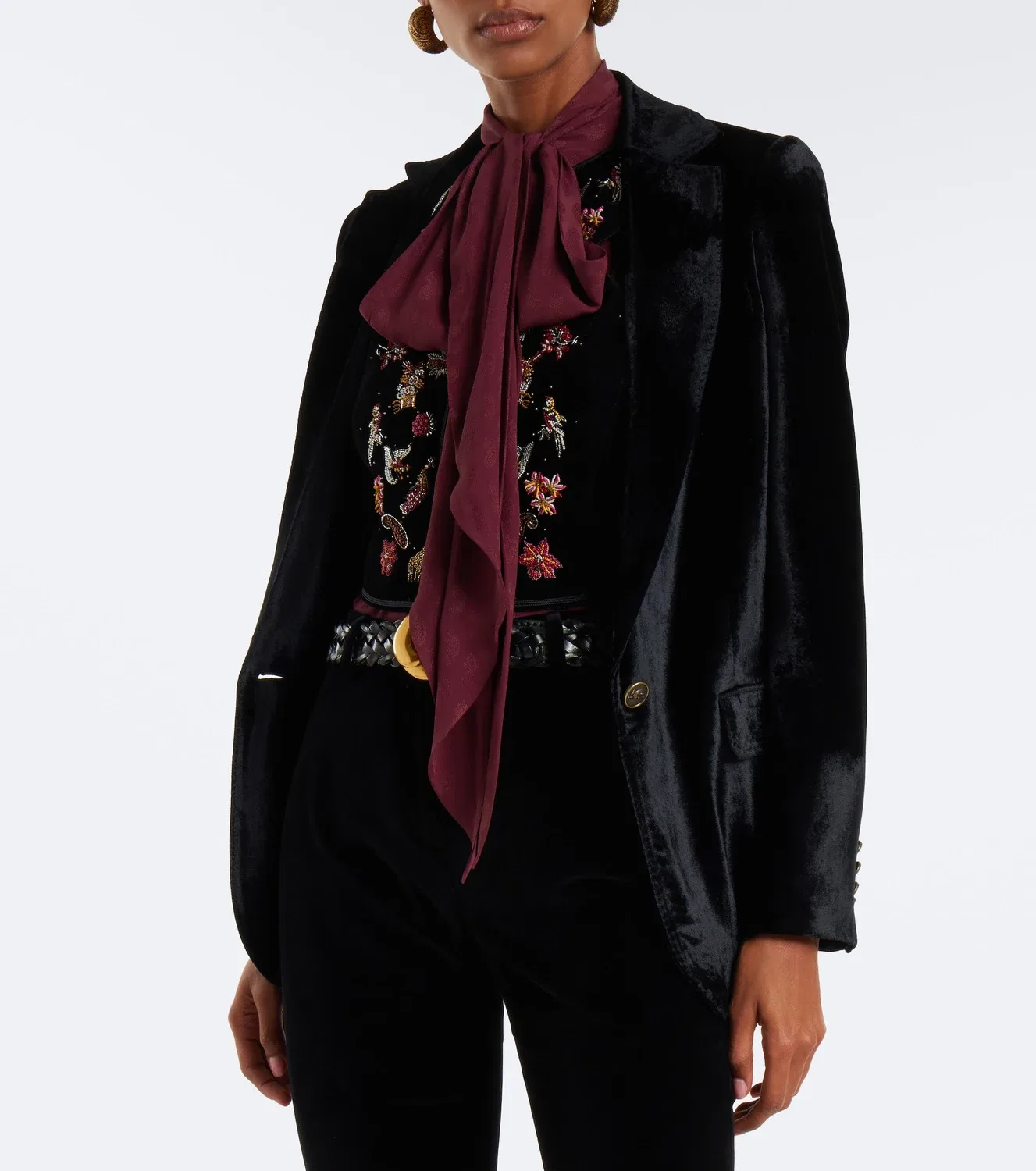 Жилет из бархата с бисером Etro, черный — фото 2