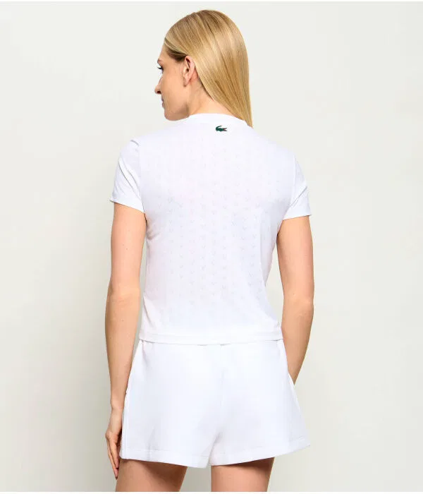 Футболка женская Lacoste Regular Fit, белая — фото 3