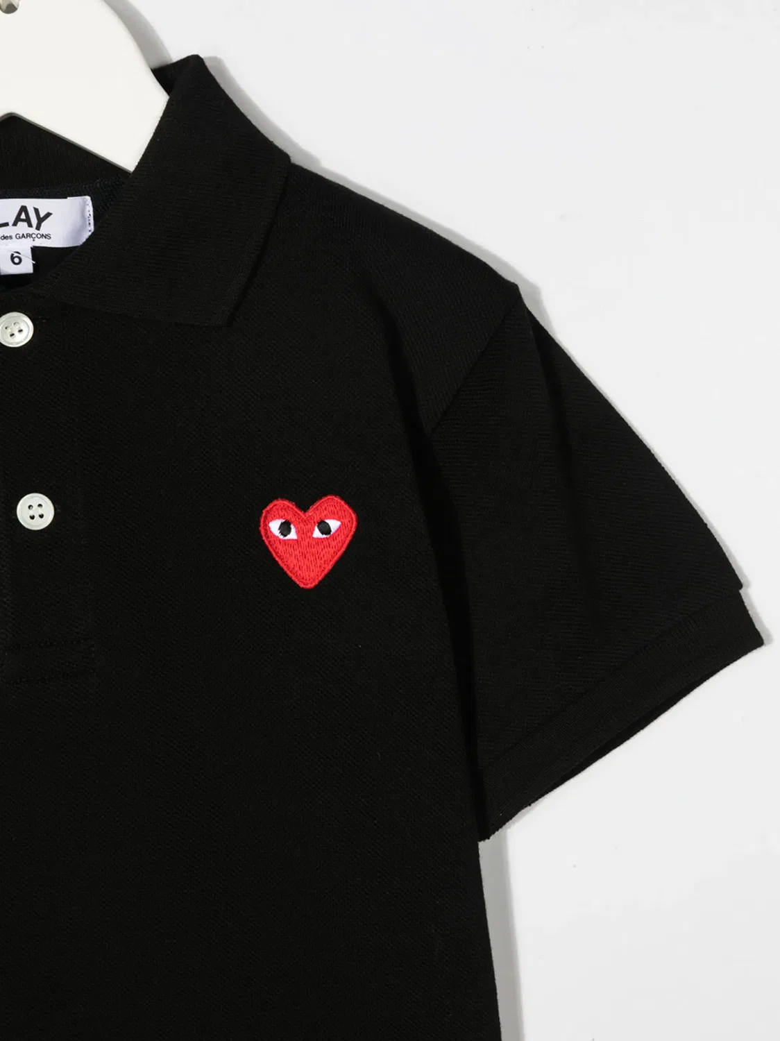 Comme Des Garçons Play Поло с эмблемой сердца черного цвета — фото 2