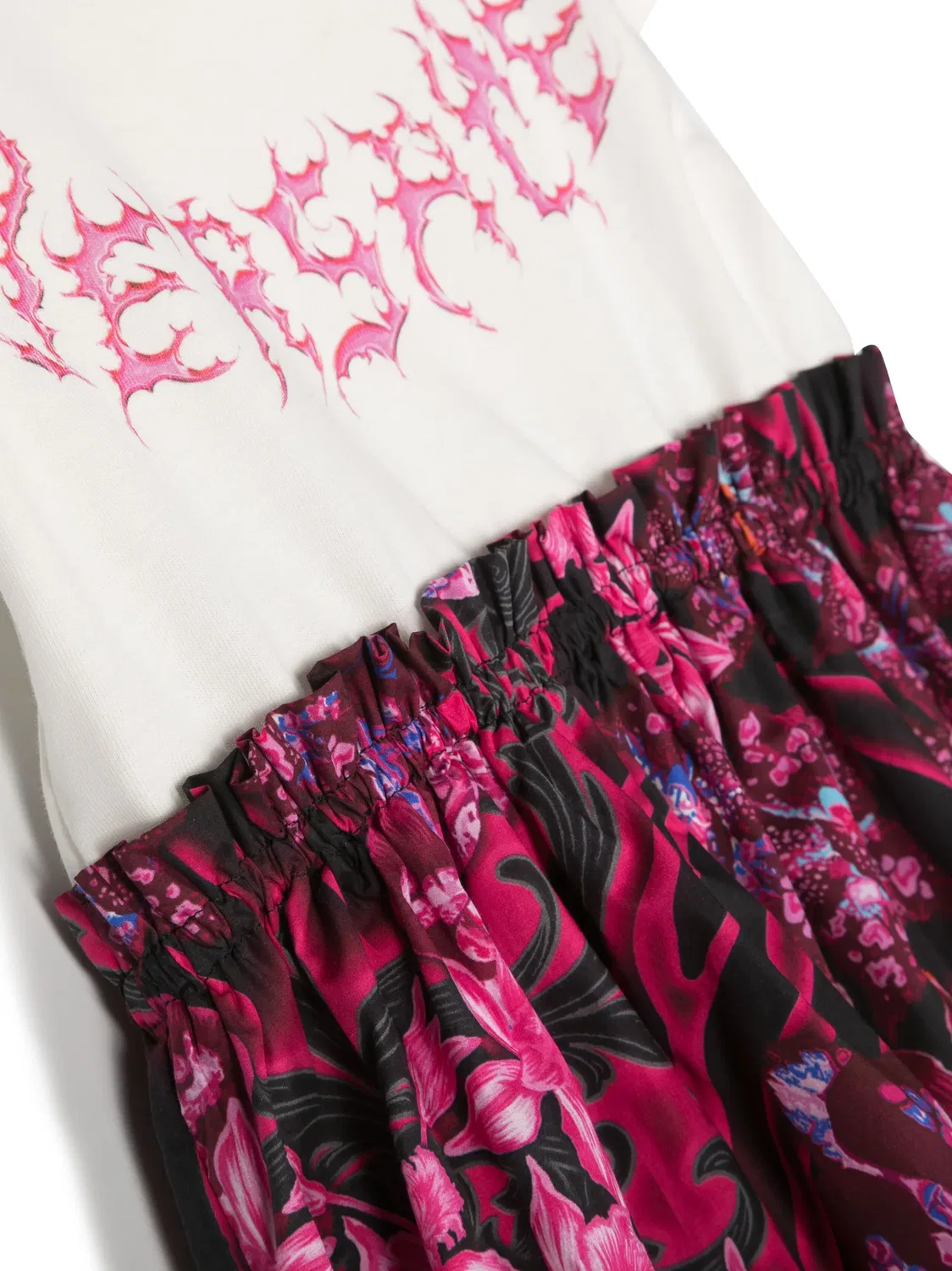 Многослойное платье-футболка с логотипом Versace Kids, белый — фото 3