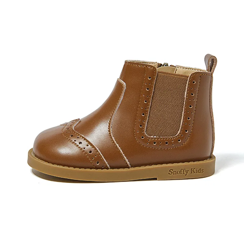 Детские ботинки для малышей с коротким плюшем Snoffy, Pinecone Caramel Brown