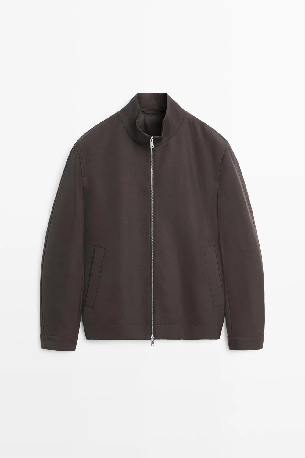 Куртка Massimo Dutti, из высококачественной шерсти, коричневая — фото 2