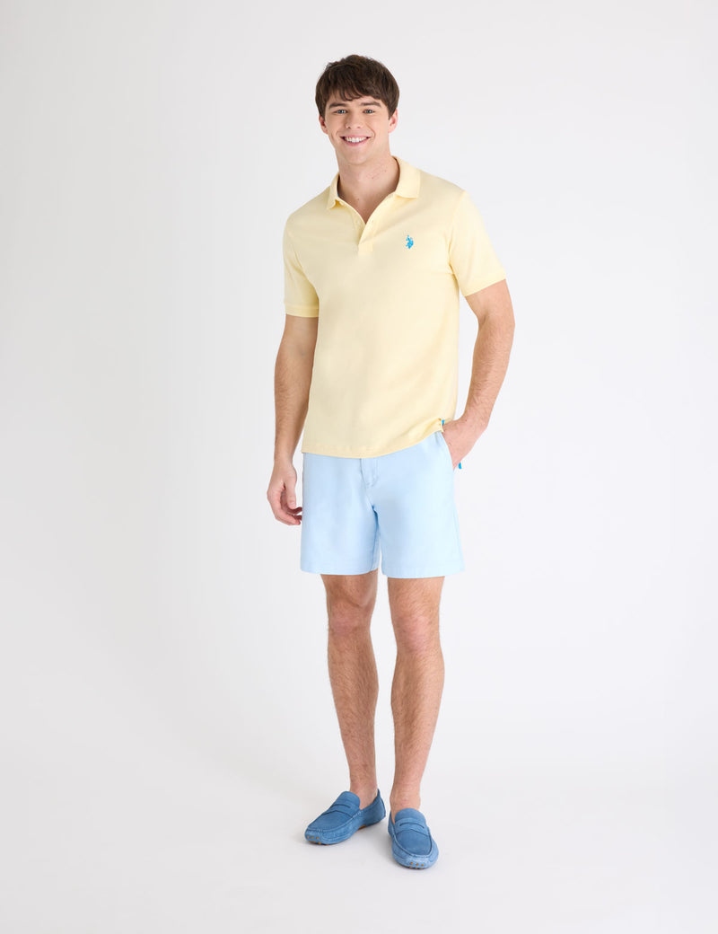 Футболка поло U.S. Polo Assn. Solid Interlock, бледно-желтый — фото 3