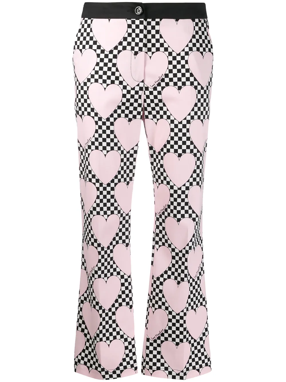 

Укороченные брюки прямого кроя в шахматную клетку Love Moschino, розовый