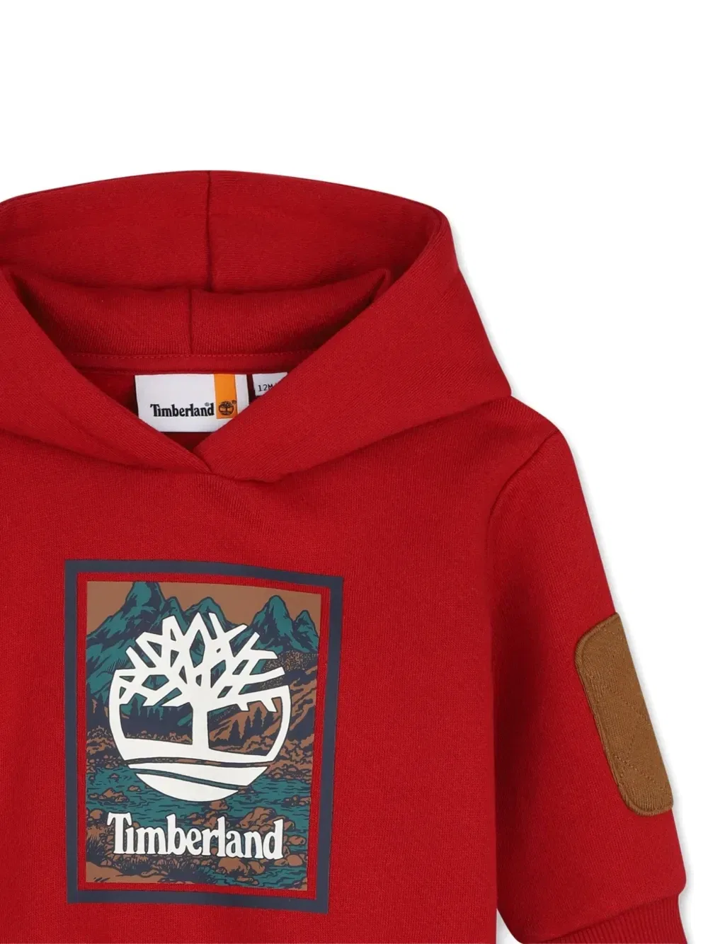 Худи с нашивками на локтях Timberland Kids, красный — фото 3