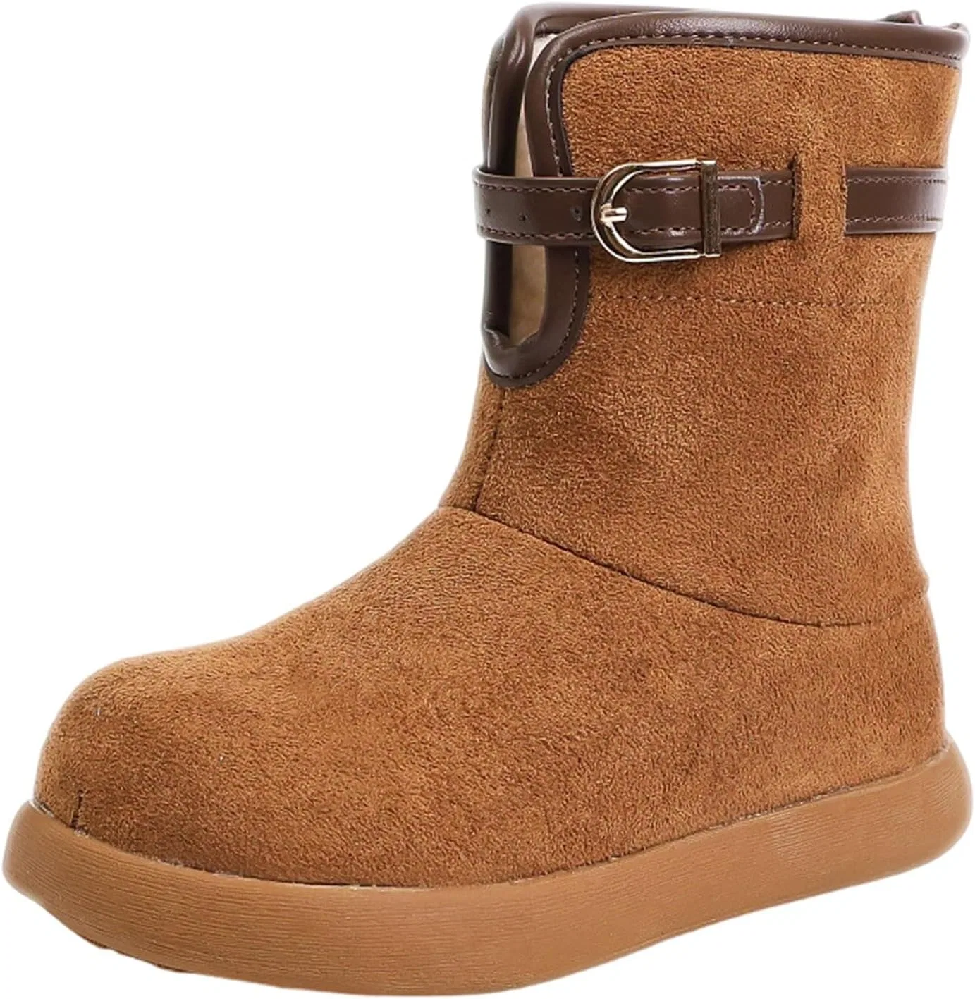 Детские зимние ботинки для девочек из замши с мехом SHOPESSA, Khaki