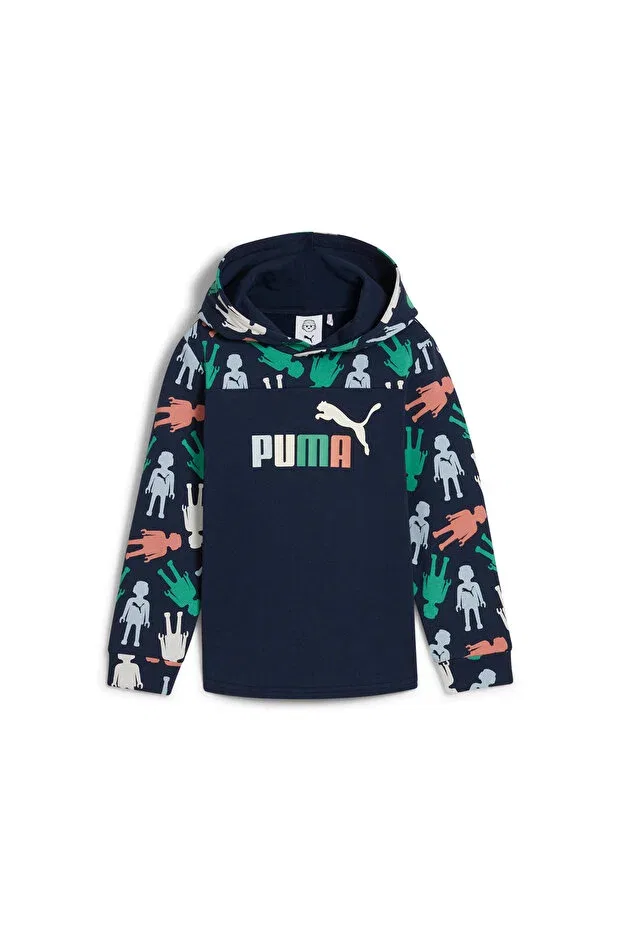 Детское худи для девочек с длинным рукавом X playmobil kids Puma, Navy Blue — фото 4