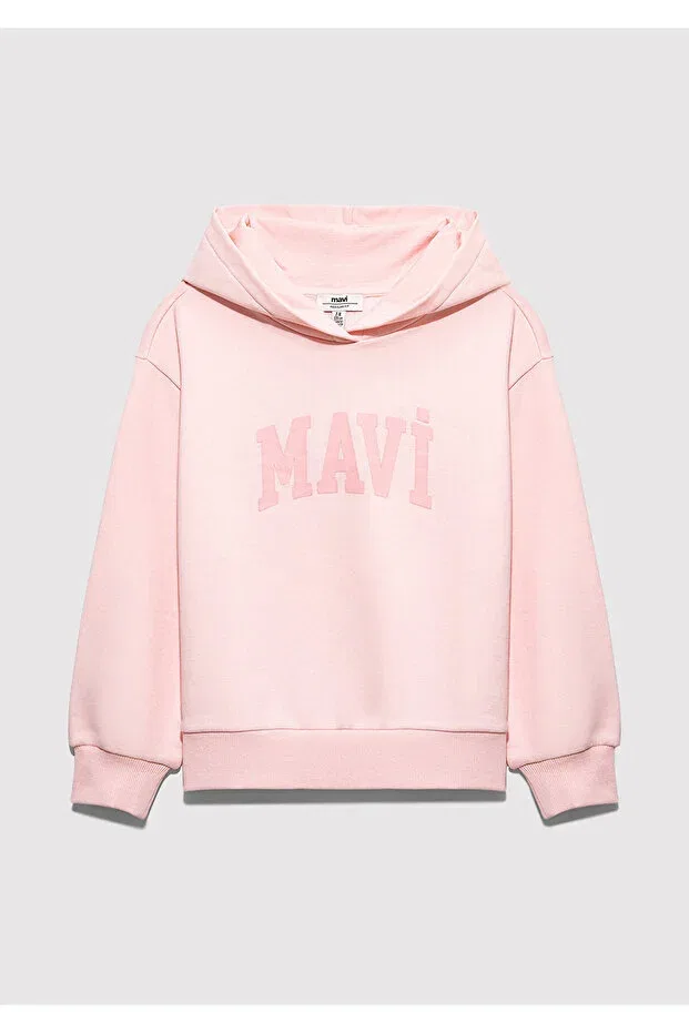Детские свитшот для девочек с принтом Logo Printed Pink 7s10147-71007 Mavi, Gray — фото 2