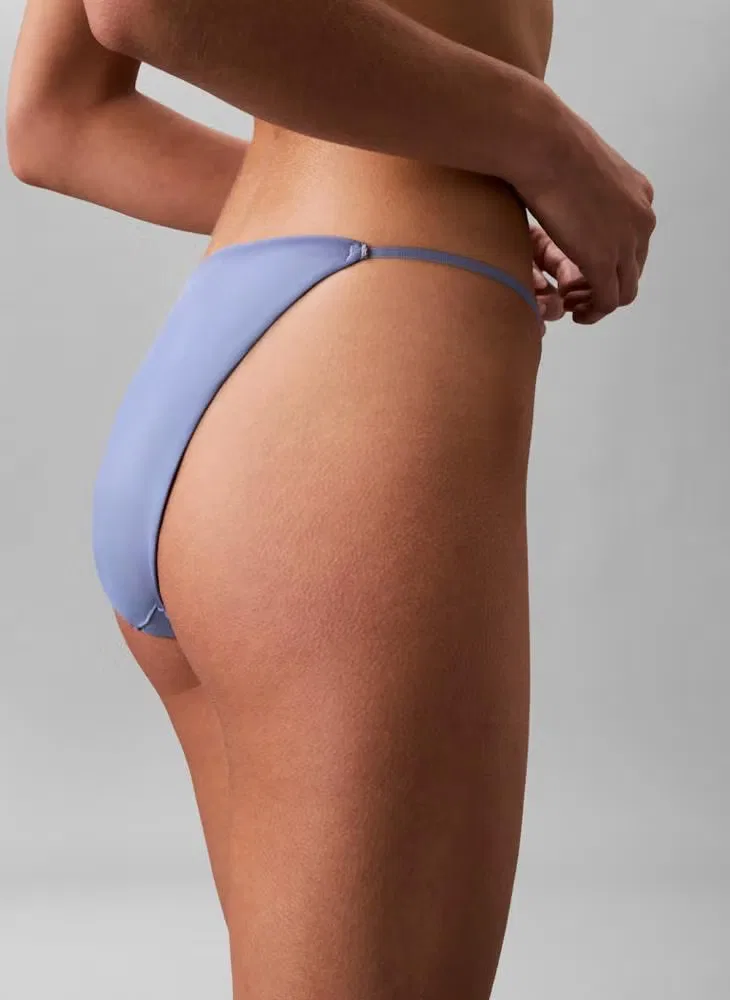 Трусы-танга из атласа Signature Calvin Klein, синий — фото 4