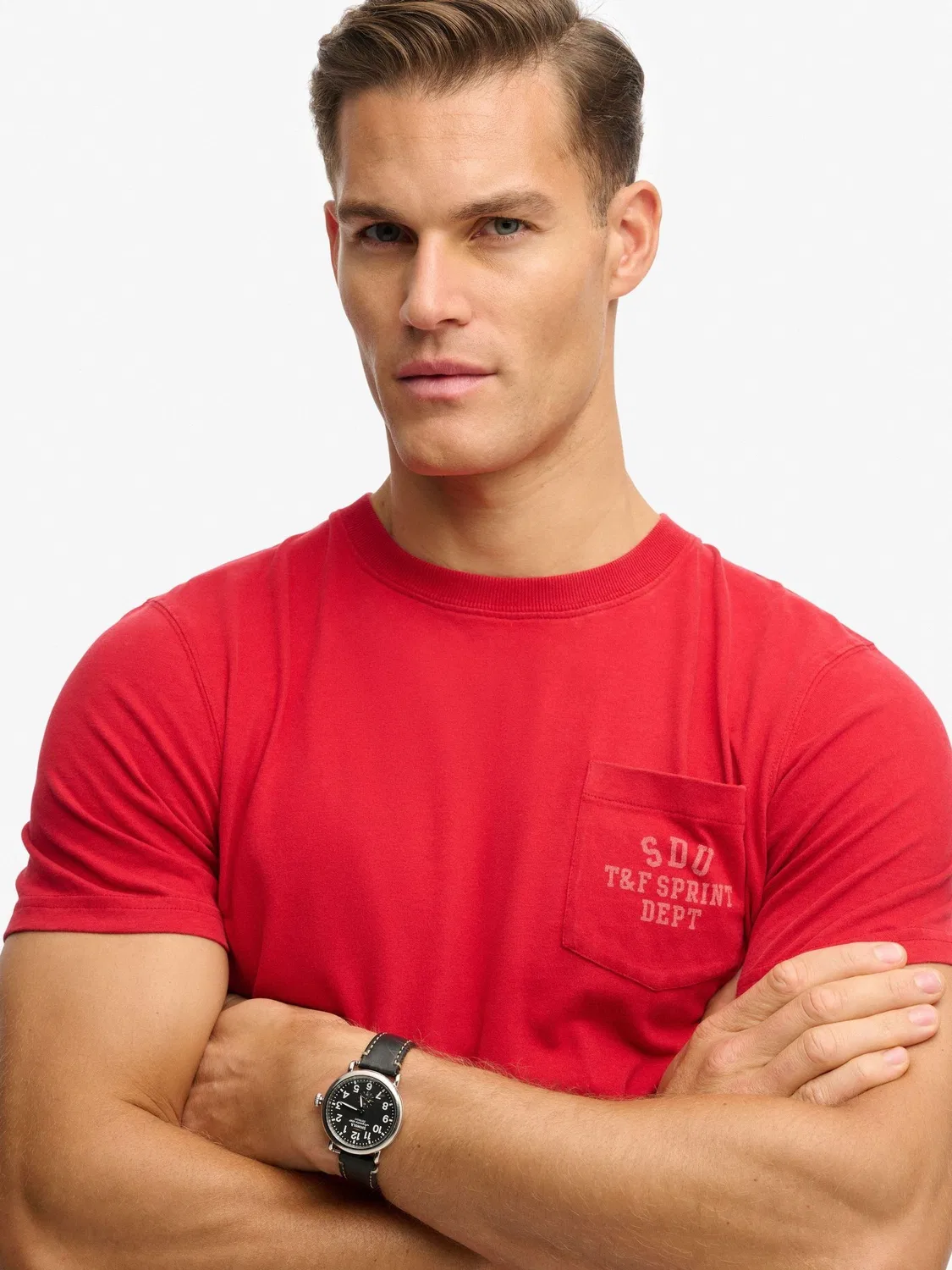 Футболка с нагрудным карманом Vintage Prep Relaxed Pocket Superdry, красный — фото 4