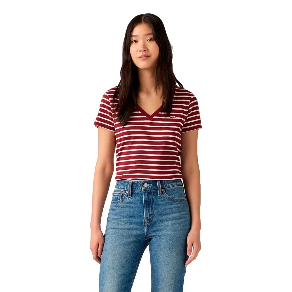 Женская футболка с V-образным вырезом и коротким рукавом Perfect Levi's, Red