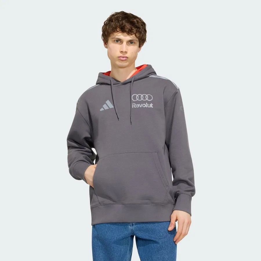 Худи с капюшоном, длинным рукавом, модель Performance KT1725 Audı Revolut F1 Team Drıver Hoodıe, adidas, Серый