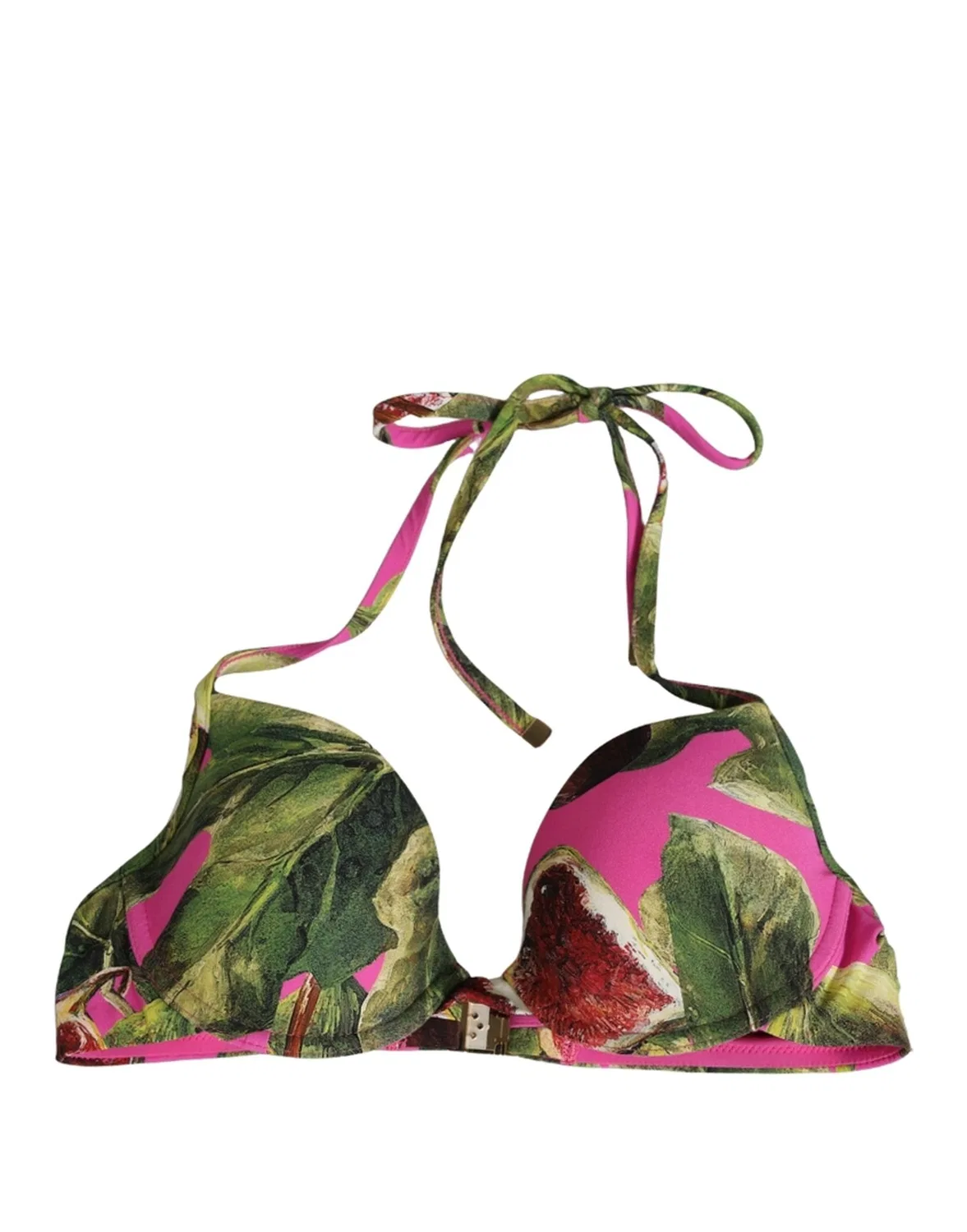 Женский верх бикини пуш-ап с принтом инжира Push-Up Bikini Top Dolce & Gabbana, Fuchsia Pink — фото 2