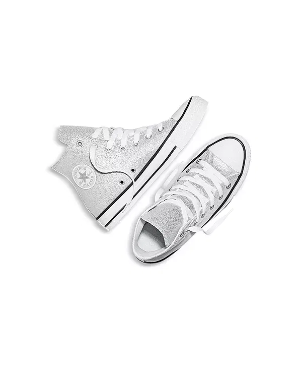 Детские кроссовки для девочек с блестящим верхом Converse, Golden View/White/Black — фото 2