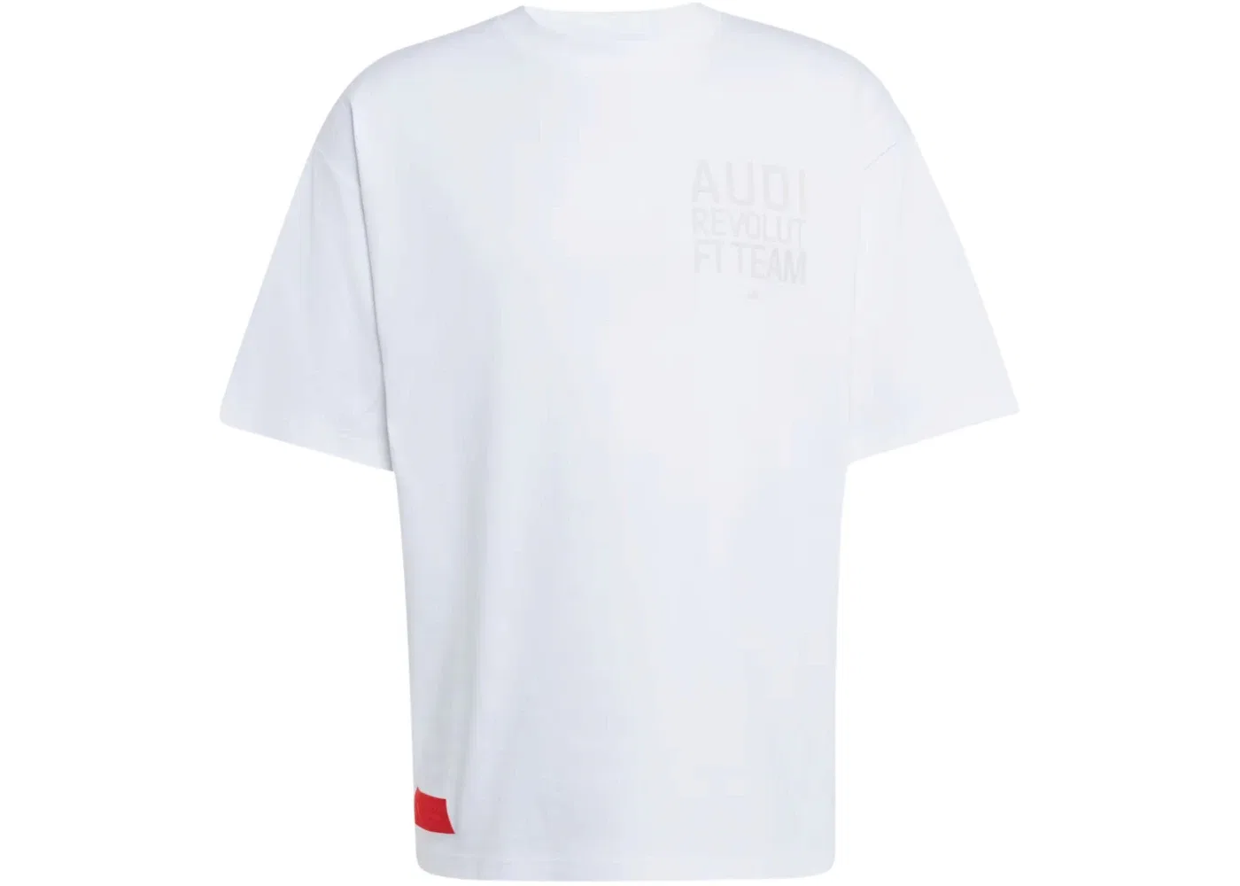 Мужская футболка с принтом Adidas x Audi Revolut F1 Team Elevated Graphic Tee, White/Hi-Res Red