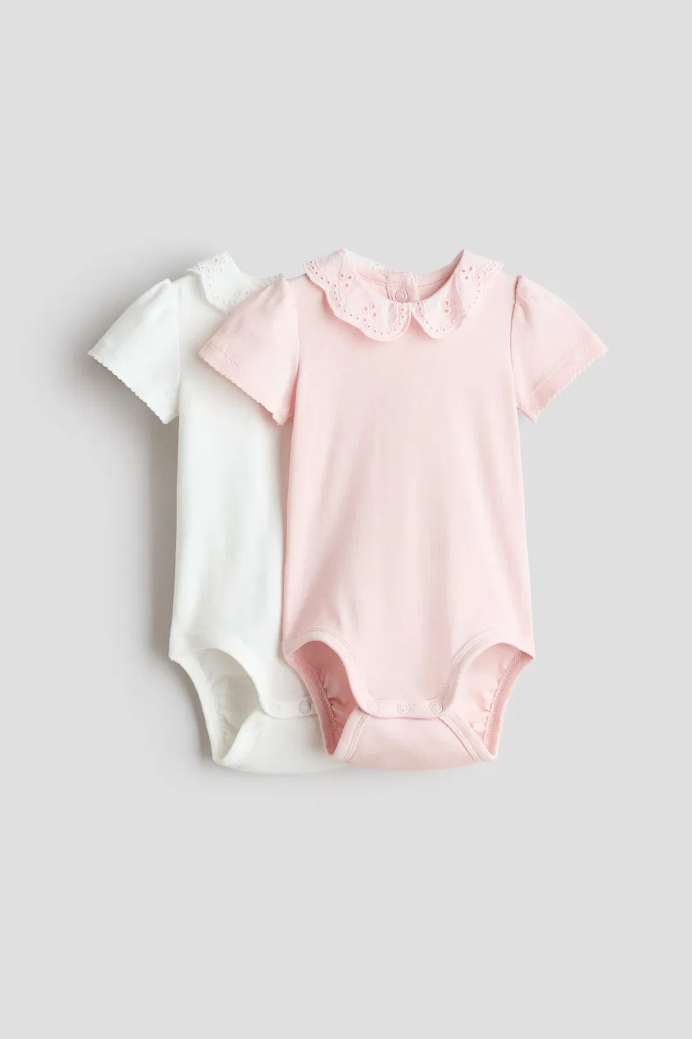 Комплект из 2 боди с вышивкой H&M, Hellrosa/Weiß