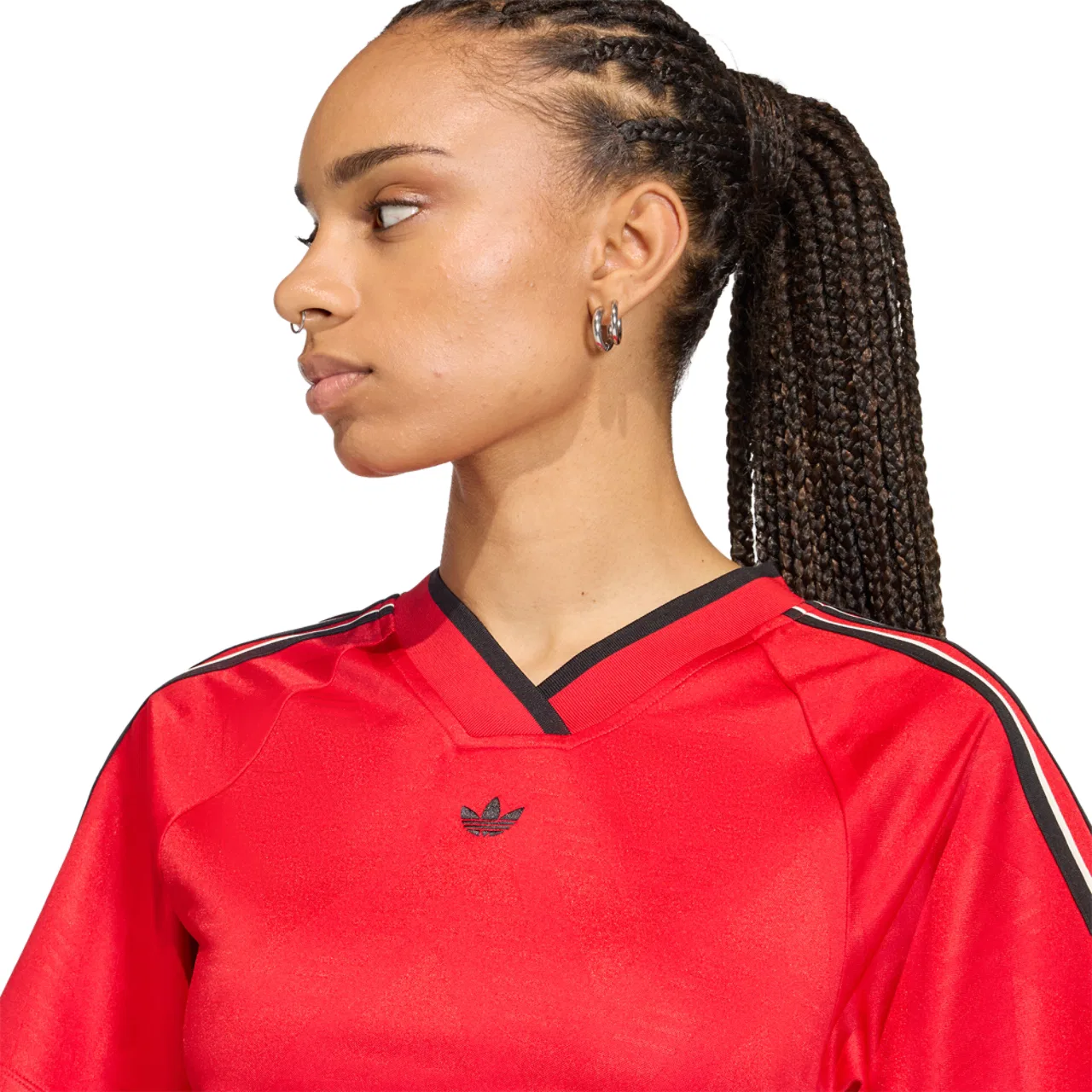 Женская футболка Rouched Foot J Adidas, цвет Better Scarlet/White — фото 4