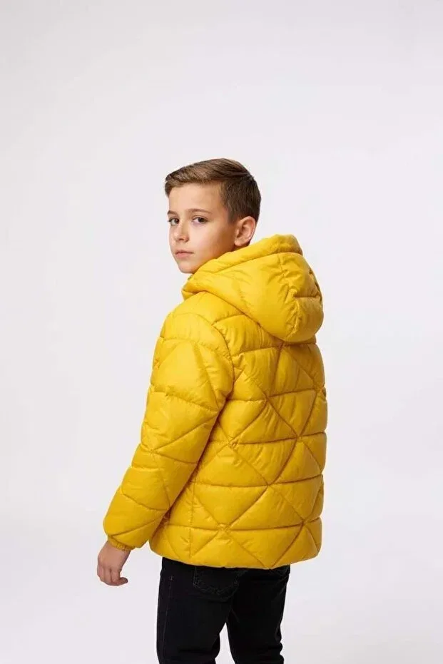 Детское пальто для мальчиков с принтом Benitto Kids, Yellow — фото 2