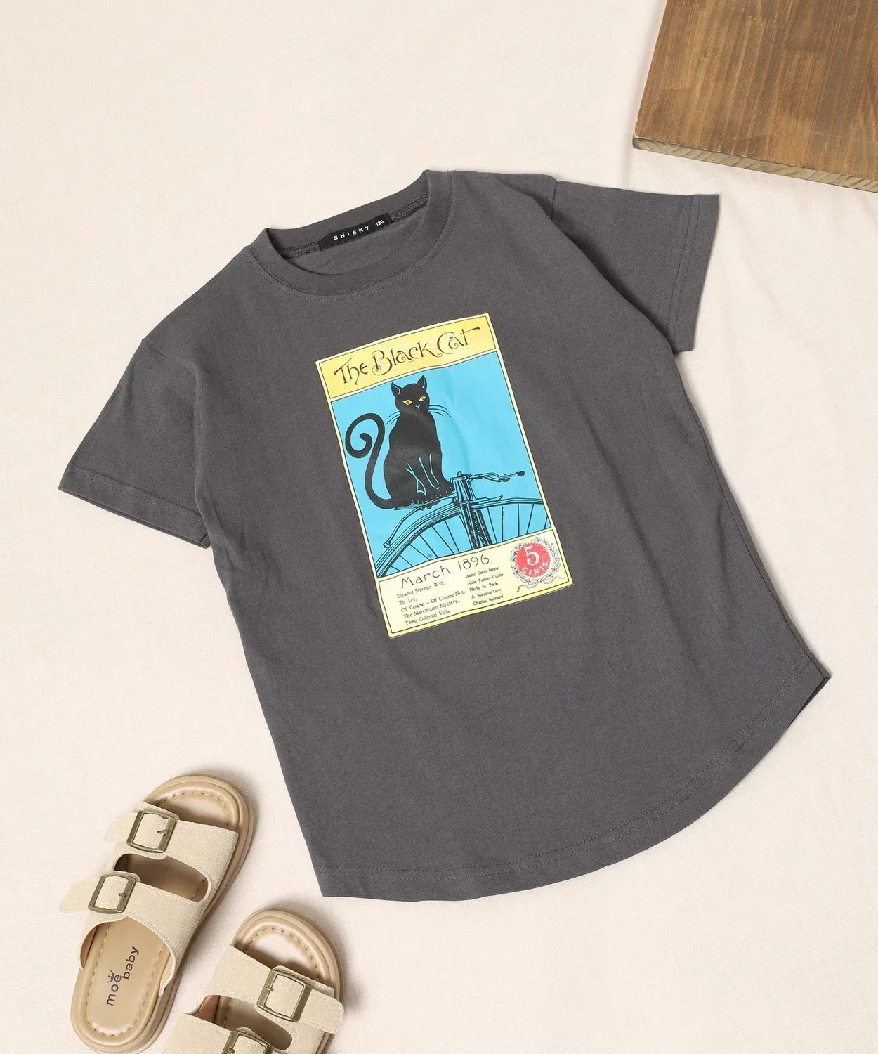 Детская футболка оверсайз с принтом BIG Silhouette Graphic T FUNALIVE, Grey