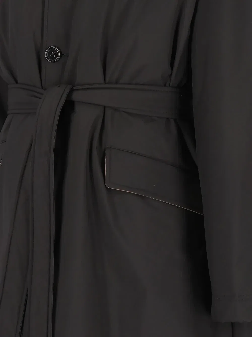 Пальто car coat с поясом на одной пуговице DOLCE & GABBANA, черный — фото 3