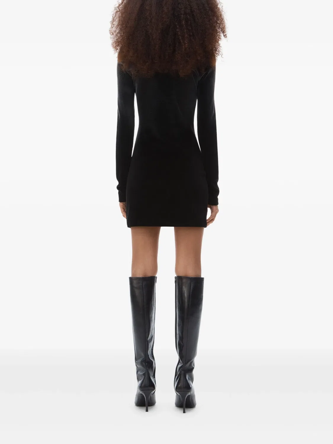 Мини-платье с длинными рукавами Alexander Wang, антрацитовый — фото 3