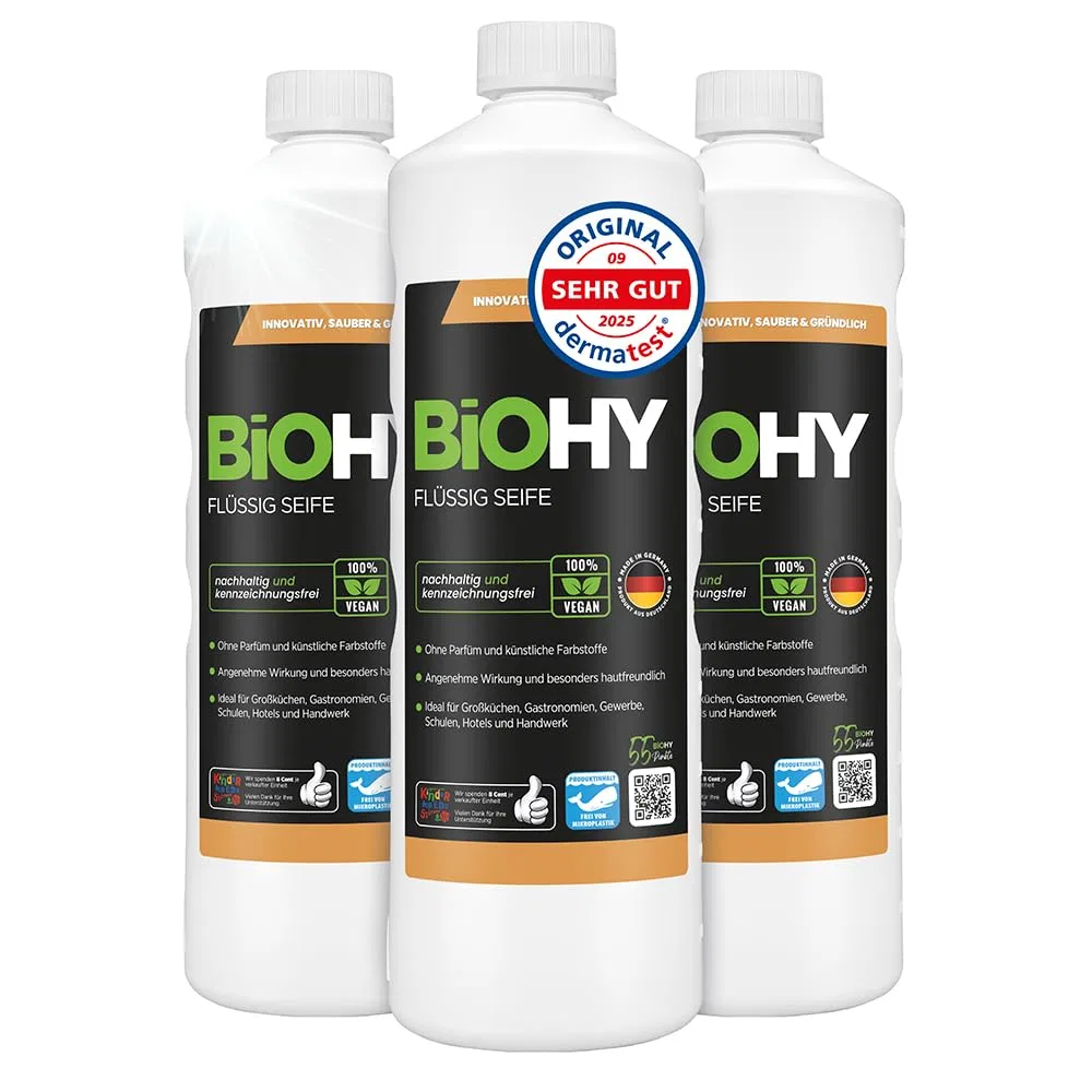 Жидкое мыло BIOHY, 3 x 1 л, без запаха