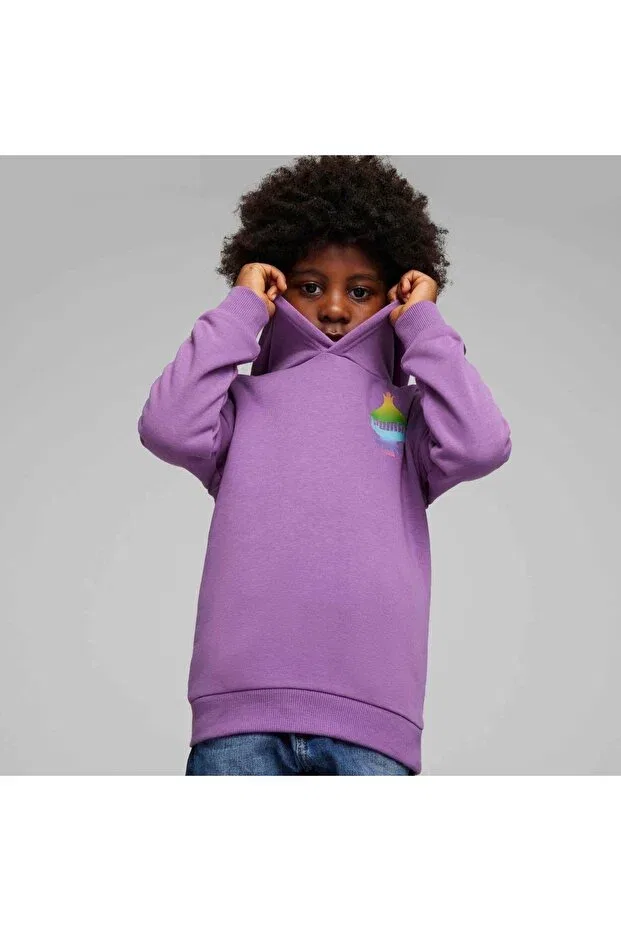 Детское худи для девочек с принтом X Trolls Boy Purple Puma, Purple — фото 3