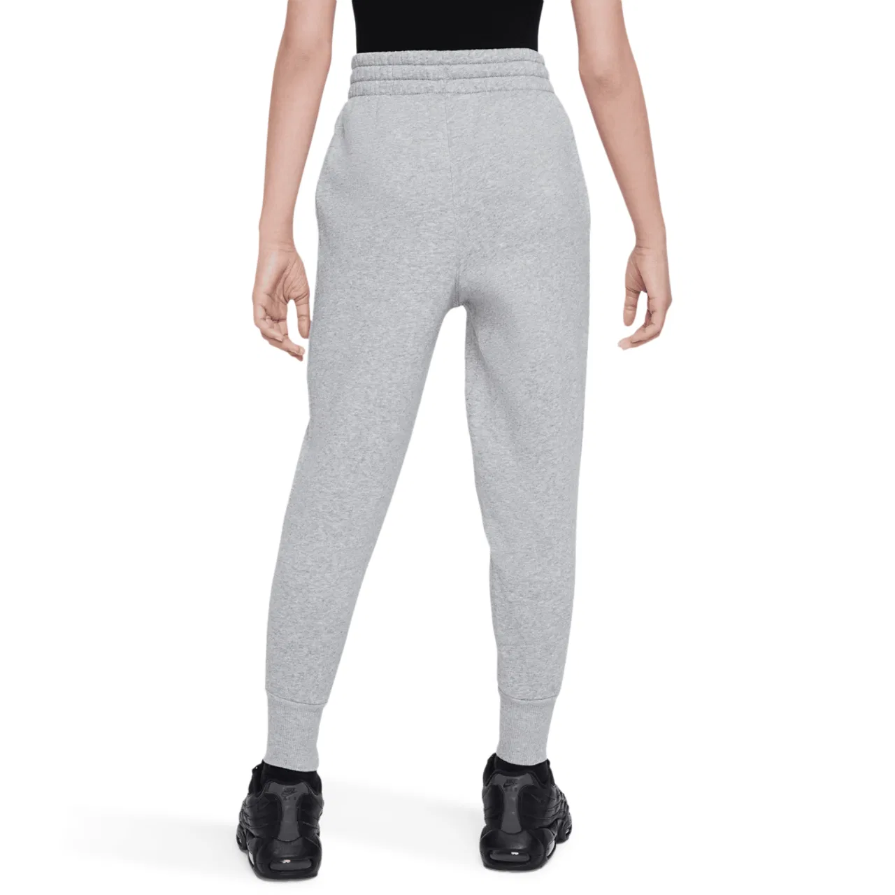 Джоггеры для девочек Club Fleece High Rise Nike, цвет Dk Grey Heather/Base Grey/White — фото 2