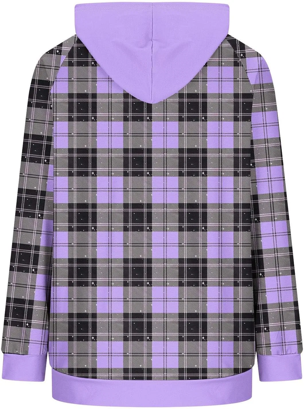 Женский свитшот с принтом в клетку, модель Plaid Print, фиолетовый — фото 4
