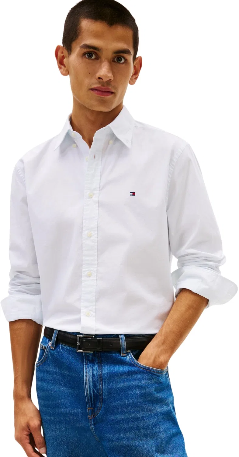 Мужская рубашка с длинным рукавом Flex Poplin Tommy Hilfiger, Sweet Blue