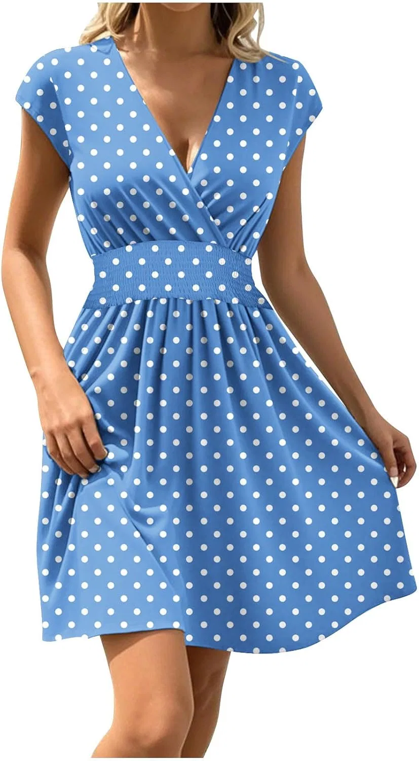 Женское повседневное платье с капюшоном и V-образным вырезом, Light Blue