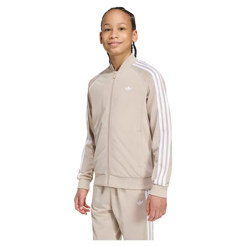 Свитшот на молнии Adidas Originals, бежевый