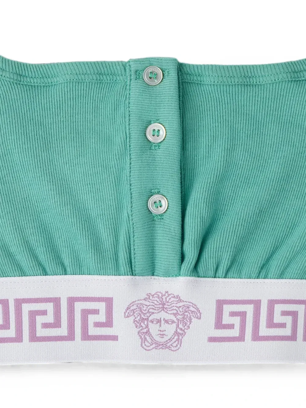 Бюстгальтер-топ из рифленого хлопка Versace, зеленый — фото 3