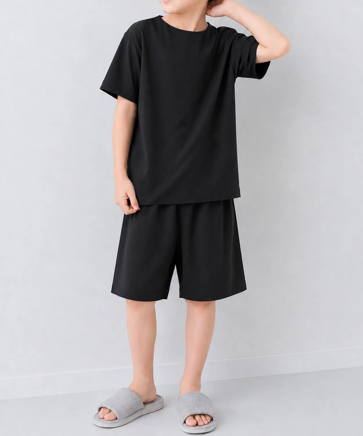 Детский комплект пижамы с принтом Heart Print by LEGNA, Black