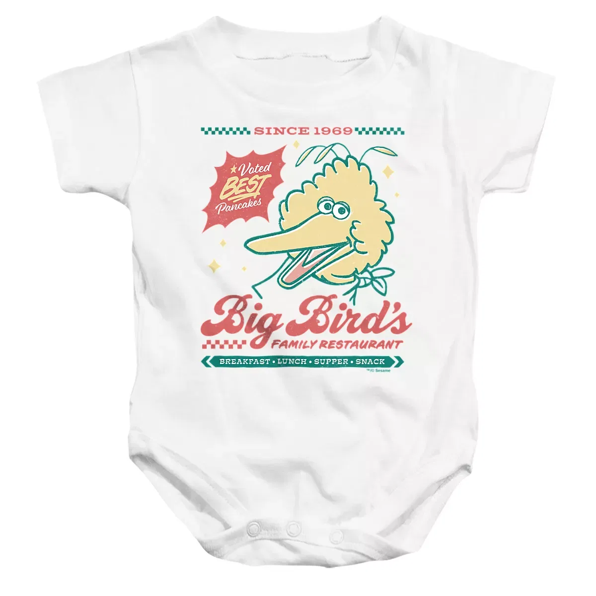 Детский боди с коротким рукавом Sesame Street, White
