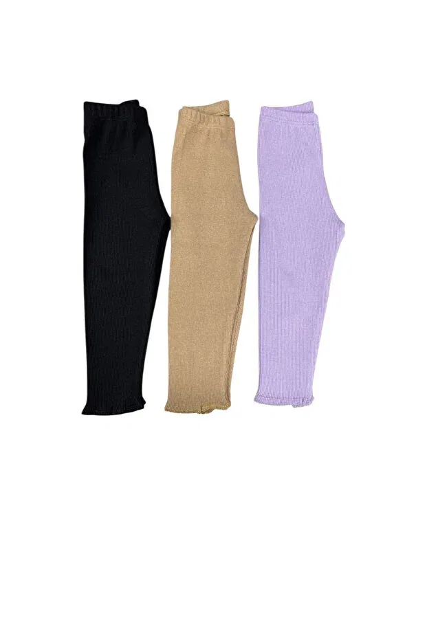 Детские леггинсы для девочек хлопковые Berat Moda, Lilac-Black-Milky-Coffee — фото 3