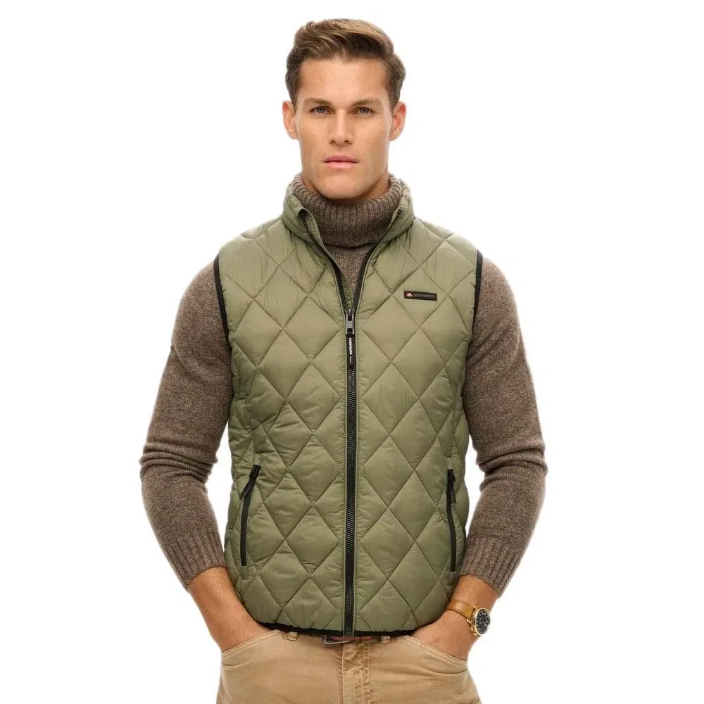 Жилет Diamond Quilt Fuji Lite Superdry, зеленый