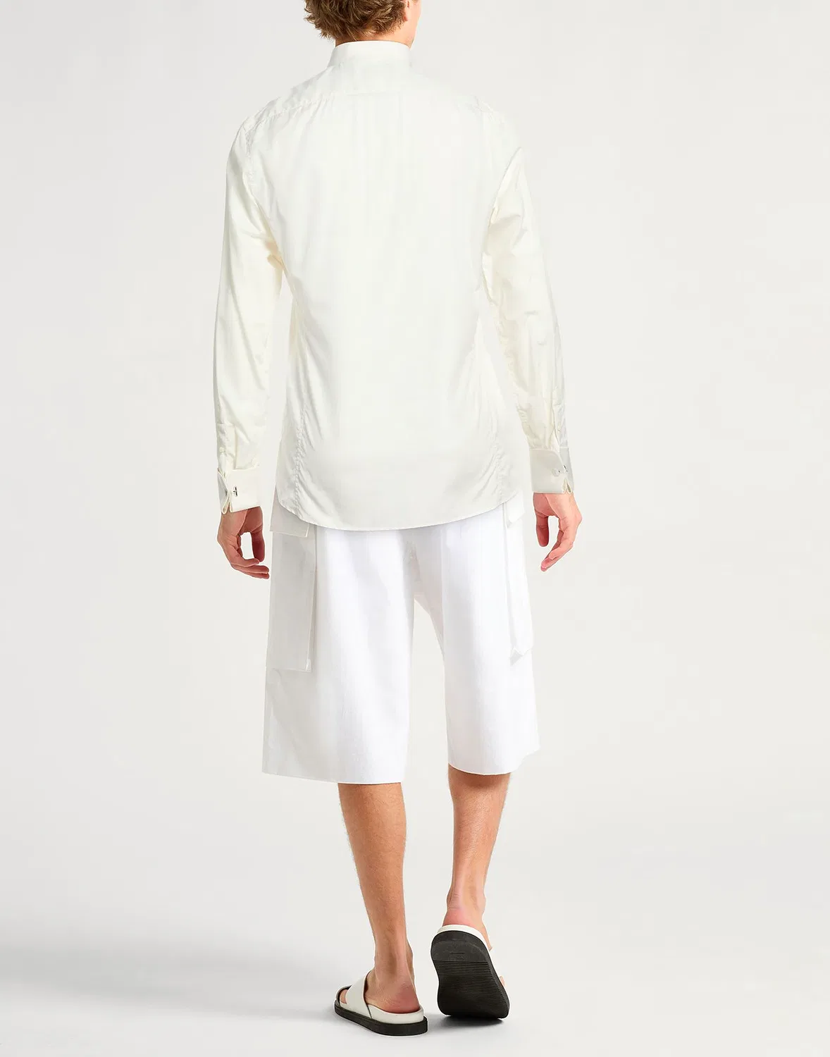 Рубашка мужская Gucci Long Shirt, с воротником-смокинг, белый — фото 3