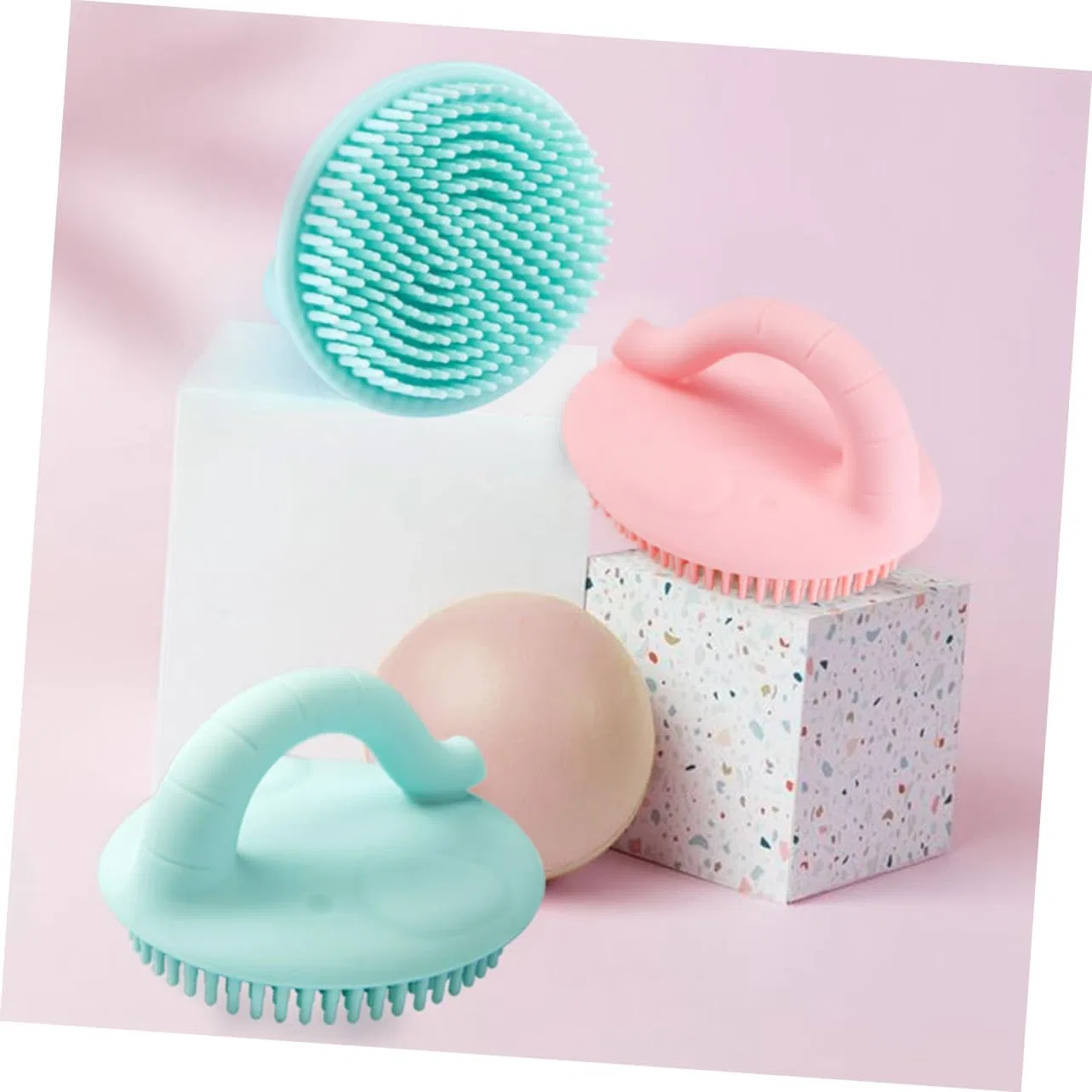 Силиконовая щетка для душа SHOWERORO, 9.5x8.4x5.7 см, 70 г, Pink — фото 3