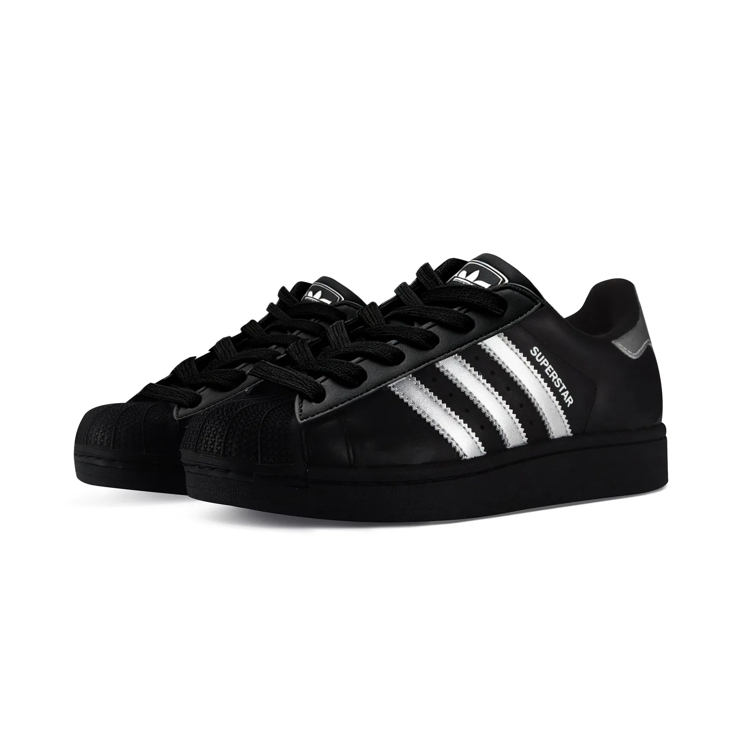 Детские кроссовки для мальчиков и девочек на шнуровке Adidas Originals Superstar 2, Silver — фото 4
