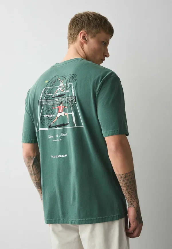 Футболка с принтом Regular Fit Sports Graphic Licence T-shirt Next, Green Dunlop Tennis, зеленый